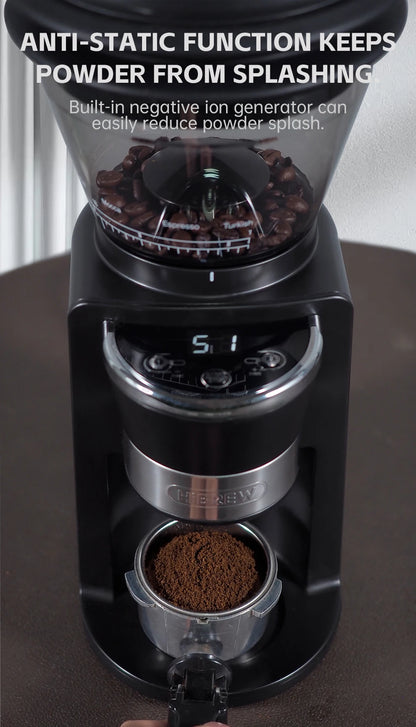 HiBREW Coffee Mill Automatic Electric Coffee Grinder with 31 Gears for Espresso American Coffee Pour Over Visual Bean Storage G3