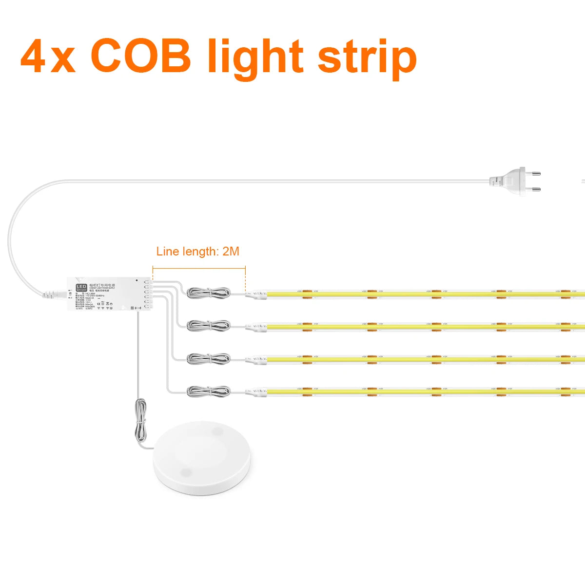LED Acoustic Board Decorative COB Light Strip Touch Dimmable Wall Background Lamp Show Shelf Under Cabinet Bedroom Night Light