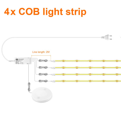 LED Acoustic Board Decorative COB Light Strip Touch Dimmable Wall Background Lamp Show Shelf Under Cabinet Bedroom Night Light