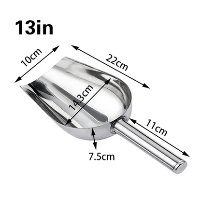 High-Quality Stainless Steel Ice Scoop Food Flour Sugar Scoop Popcorn Coffee Beans Tools Ice Scooper Shovel