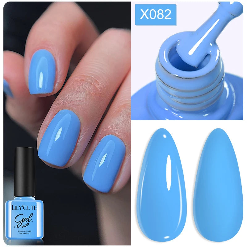 LILYCUTE Ancora Red Autumn Winter Gel Nail Polish Semi Permanent Soak Off UV LED Gel Varnish Manicure Nail Supplies