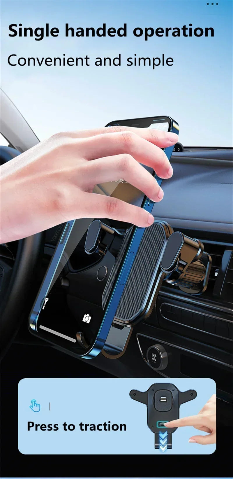 Car Air Outlet Clip Stand Car Phone Holder Smartphone Mount Gravity No Magnetic Support in Car For iPhone Xiaomi Samsung Huawei
