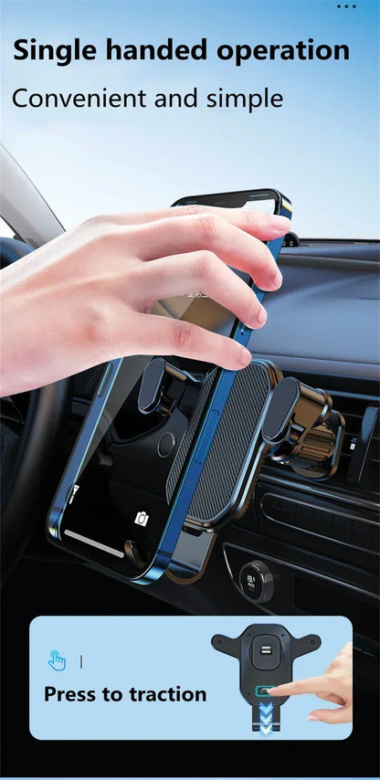 Car Air Outlet Clip Stand Car Phone Holder Smartphone Mount Gravity No Magnetic Support in Car For iPhone Xiaomi Samsung Huawei