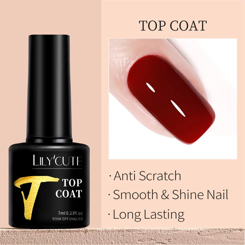 LILYCUTE Nude Crystal Rubber Base Gel Nail Polish Natural Color Semi Permanent UV Gel Soak Off Self Leveling Nail Gel Varnishes