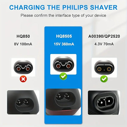 1pc Electric Shaver USB Charger For Philips Series 3000 5000 7000 9000/Oneblade QP2520 QP2620 RQ320 RQ328 RQ330 RQ331 RQ338