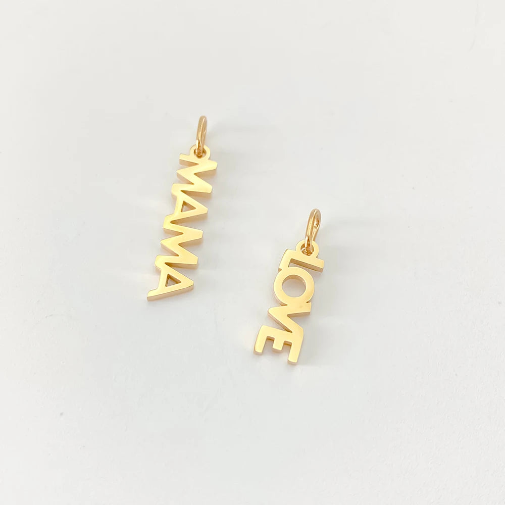 eManco  MAMA LOVE  Pendant  Stainless Steel Letter Hang Ornament For DIY Mother's Day Nacklace Earrings Jewelry Making