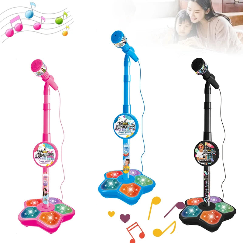 Musical Microphone Speaker With Popular Song Music Instrument Toys Brain-Training Educational Toy Birthday Gift for Girl Boy