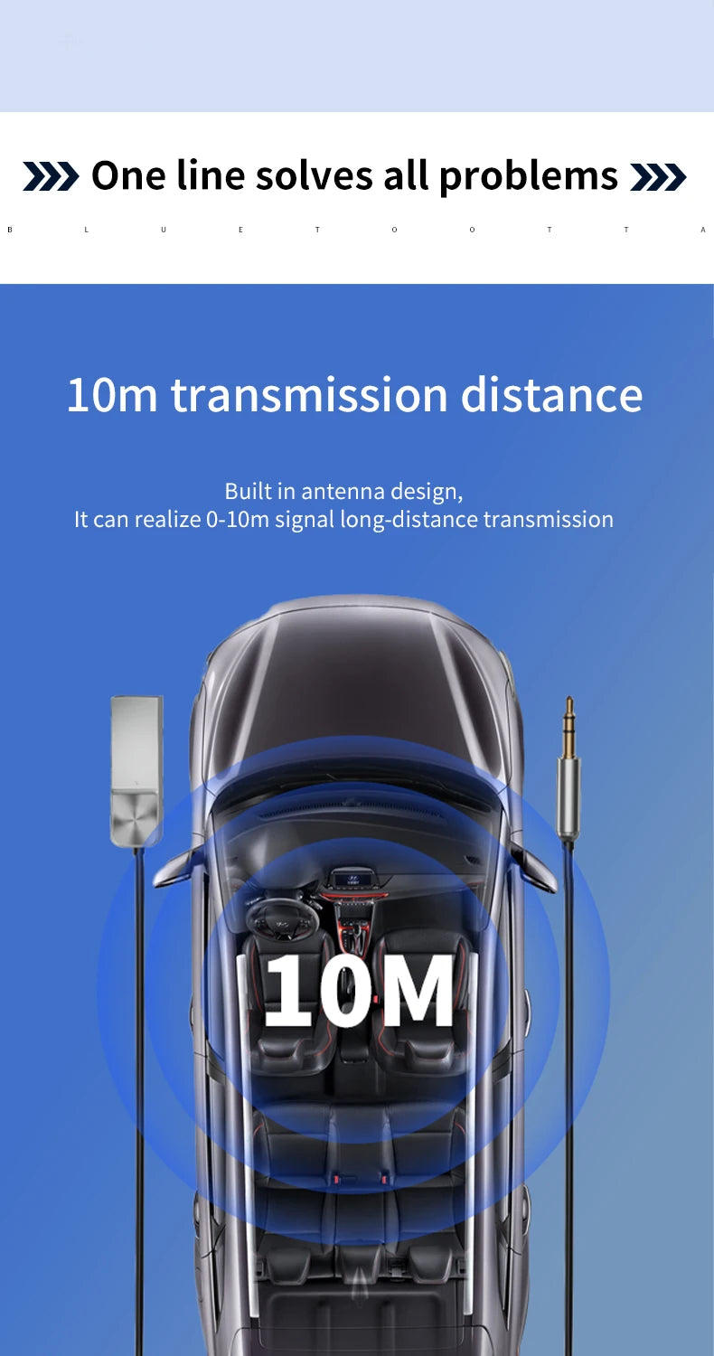 3.5mm Jack Adapter Bluetooth-Compatible 5.0 Receiver Audio Cable Wireless Receiver Car AUX For Bluetooth-Compatible Devices