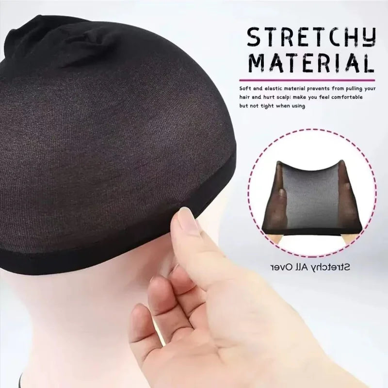 Ventilated Nylon Mesh Nude Stocking Wig Cap 12Pcs Stocking Wig Caps Stretch Mesh Caps Stocking Caps for Making Wigs Free Size