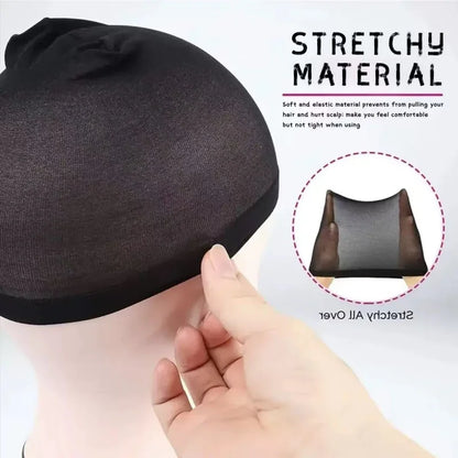 Ventilated Nylon Mesh Nude Stocking Wig Cap 12Pcs Stocking Wig Caps Stretch Mesh Caps Stocking Caps for Making Wigs Free Size