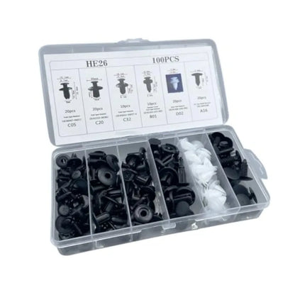 100PCS Plastic Car Body Trim Clips Universal Car Bumper Clips Rivets Fasteners Push Retainer Kit Auto Push Pin Rivets Set with