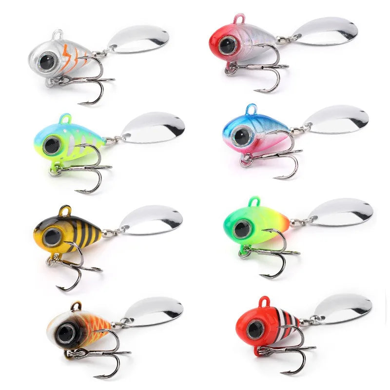 Wobble Rotating Metal VIB Vibration Bait Spinner Spoon Jig Fishing Lures 15g 20g Artificial Hard Baits Sequins Pesca Lure
