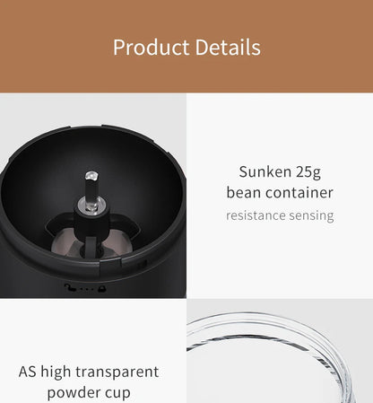 New Portable USB Electric Coffee Bean Grinder 40 Gears External Adjustable Rechargeable Grinders Household Mini Coffee Machine