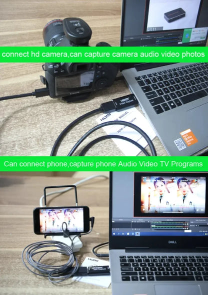 4K USB 3.0 Video Capture Card 1080P USB 2.0 HDMI Game Grabber Box For PS4 DVD Camera PC Recording Placa De Video Live Streaming