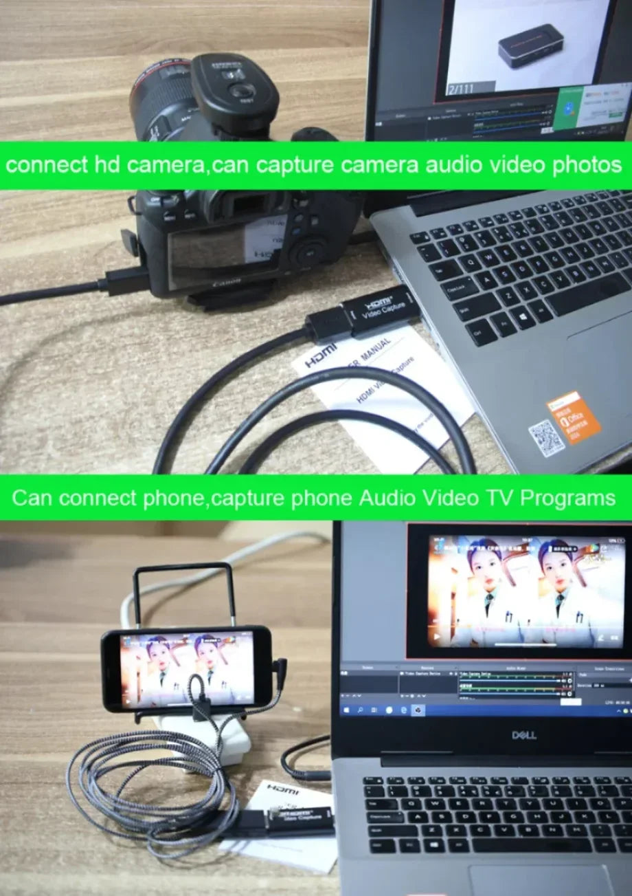 4K USB 3.0 Video Capture Card 1080P USB 2.0 HDMI Game Grabber Box For PS4 DVD Camera PC Recording Placa De Video Live Streaming