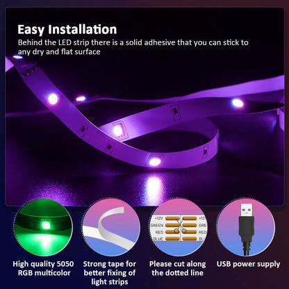 LED Strip Lights RGB ,5V 1M-30M,16 million colors, RGB , Led Strip Lighting Music Sync, Color Changing for Party Home