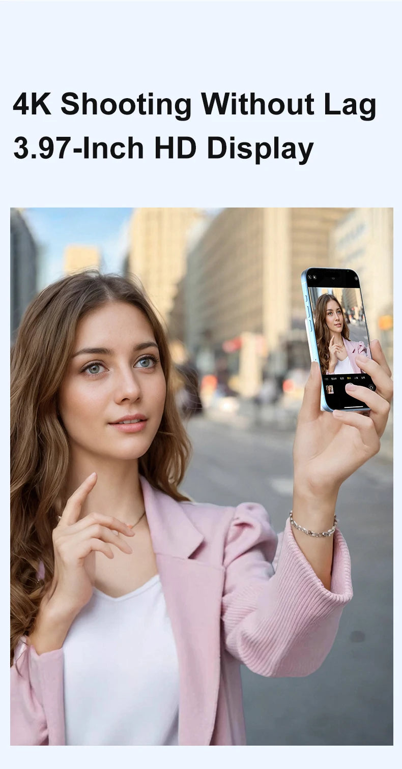 Magnetic Phone Monitor - Real-Time Selfie/Rear Cam - 4K Streaming Assistant - Wide Angle - Fits Most Phones