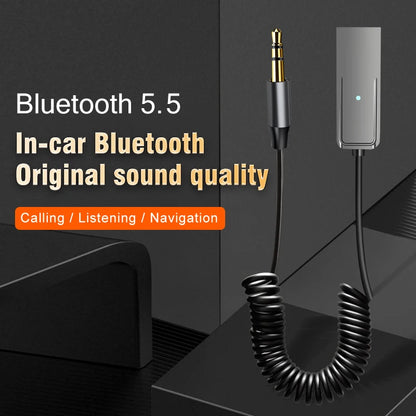 New Upgrad Bluetooth Car AUX Adapter USB To 3.5mm Stereo Hifi Music Wireless Audio Receiver Dongle Handsfree For Car BT Transmit