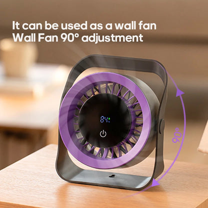 4000mAh Outdoor Desktop Fan Angle Adjustable 100 Speeds Wall Mount Portable Fan With Remote Control and Touch Screen Cooling Fan