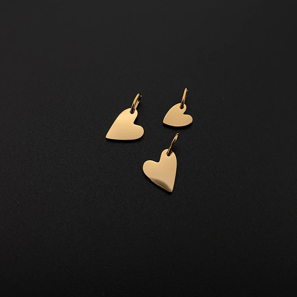 eManco Mother's Day Blank Heart Charm Stainless Steel Waterproof Polished Pendant Making DIY Necklace Bracelet 48 Hour Shipping