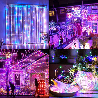 7M/12M/22M/32M LED Solar String Fairy Lights Outdoor Path Garlands Lamp Patio Waterproof Christmas Wedding Garden Street Lights