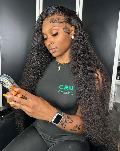 40 46 Inch 13x4 13x6 HD Deep Wave Lace Frontal Wig Brazilian Loose Water Curly Lace Front Human Hair Wigs For Women 300% Density