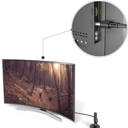 HD digital TV antenna indoor outdoor, magnetic base and 360° reception support smart 4K 1080P and HDTV free local channels