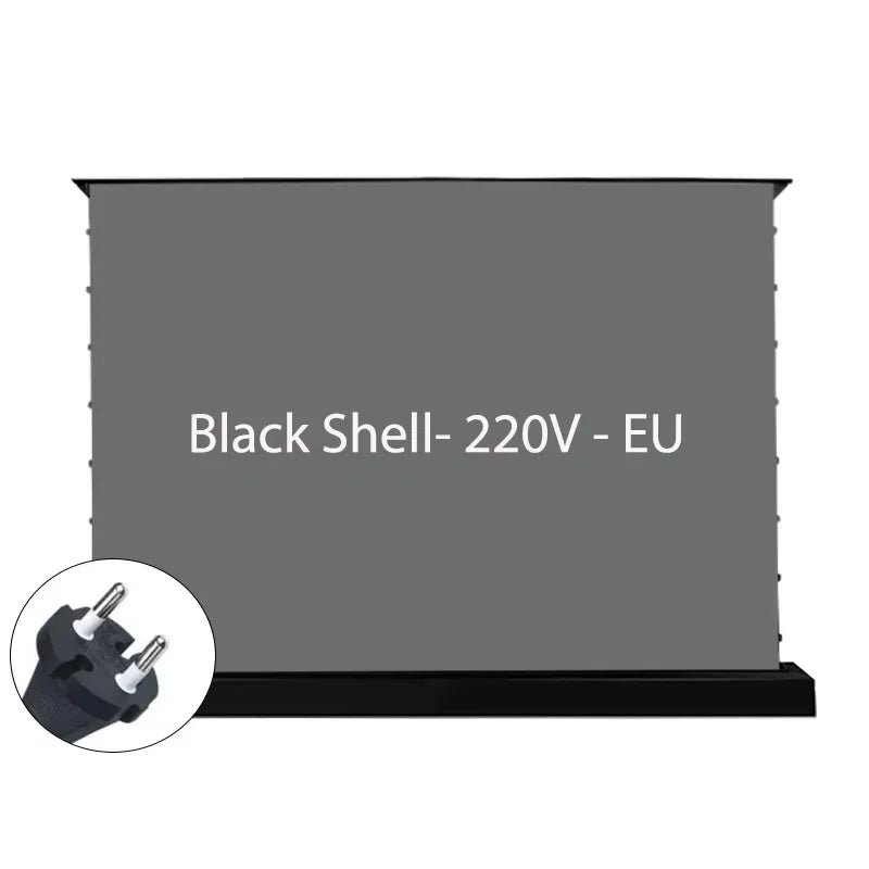 2025 New 120 inch ALR Rejecting Motorized Electric Tab Tension Floor Rising Projector Screen Square Shell  for UST Projector