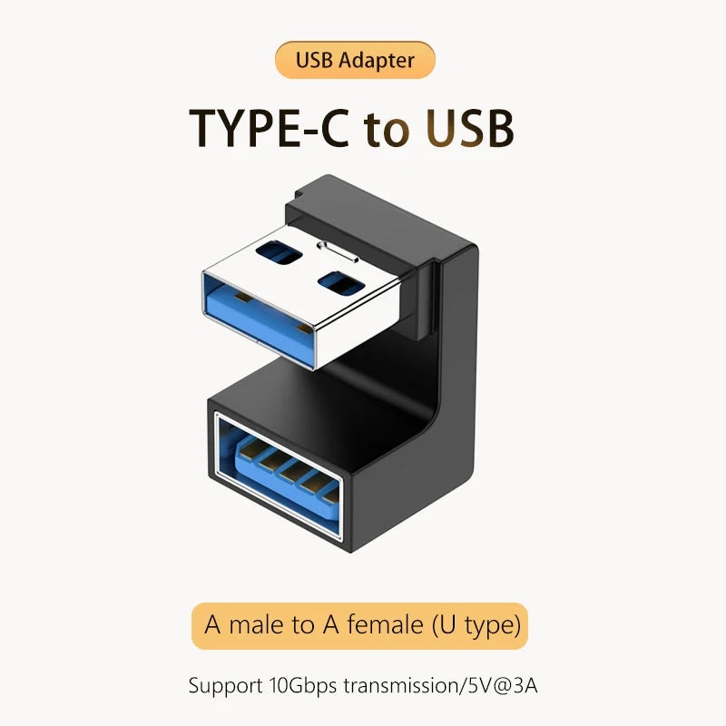 5A Type-C OTG Adapter 240W Fast Charging Data Converter USB4.0 40Gbps Support 8K 60Hz USB C 90/180 Degree Elbow Adapter
