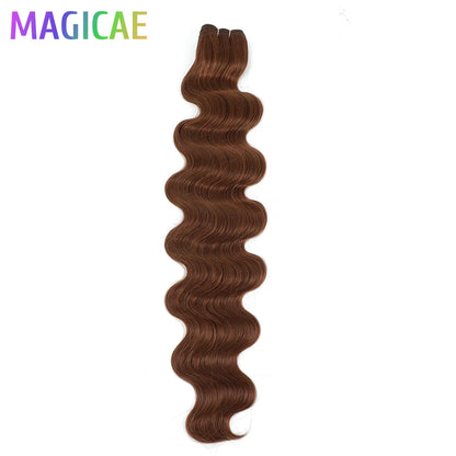 Magicae 30Inch 200g/Pc Chocolate Ombre Brown Orange Blond P27/613 Bio Body Wave Grey High Temperature Synthetic Hair Extension