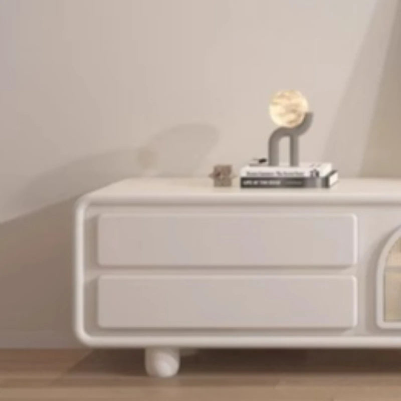 Simple Small Tv Stand Light Color High Gloss Entertainment Tv Stand Floor Movable Mobili Soggiorno Moderni Home Furniture