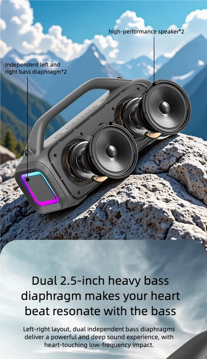 Karaoke Machine for Adults, Portable Bluetooth Speaker with 2 Wireless Microphones, Portable PA System with Disco Lights