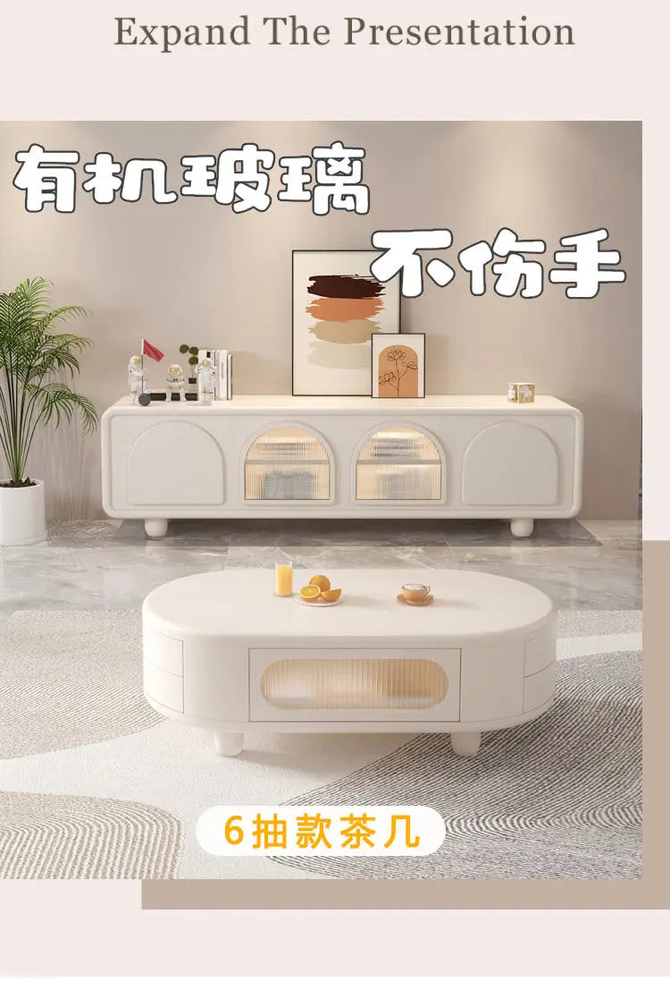 Simple Small Tv Stand Light Color High Gloss Entertainment Tv Stand Floor Movable Mobili Soggiorno Moderni Home Furniture