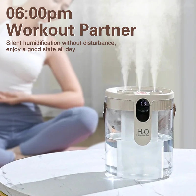 TINSOL 1.5L Air Humidifier USB-Charging Aromatherapy Diffuser 3-Port Spray Air Purifier Home Bedroom Aromatherapy Lamp