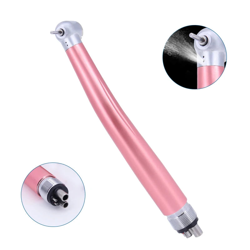 Dental Handpiece Pink Water Spray 2 4 Hole High Rotation Pen Push Button Hand Piece Ceramic Bearing Dentistry Air Turbine