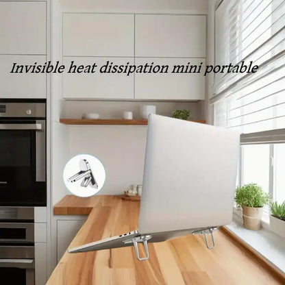 2pcs/Set Foldable Laptop Stand Portable Notebook Support Holder Adjustable Riser Cooling Bracket Universal for Laptop Tablet