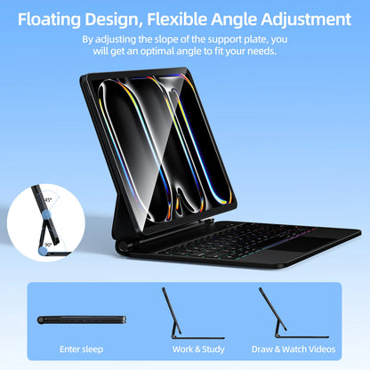 GOOJODOQ Magic Keyboard Case for iPad Pro 11 M4 iPad Air 4/5/6 Smart Pogo Pin Bluetooth 5.2 Multi-Touch Trackpad Keyboard