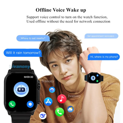 Smart Watch HK11 Ultra3 Schedule Reminder Support TWS Earphone Connect Network Sharing AI Robot Offline Voice Wake up Smartwatch