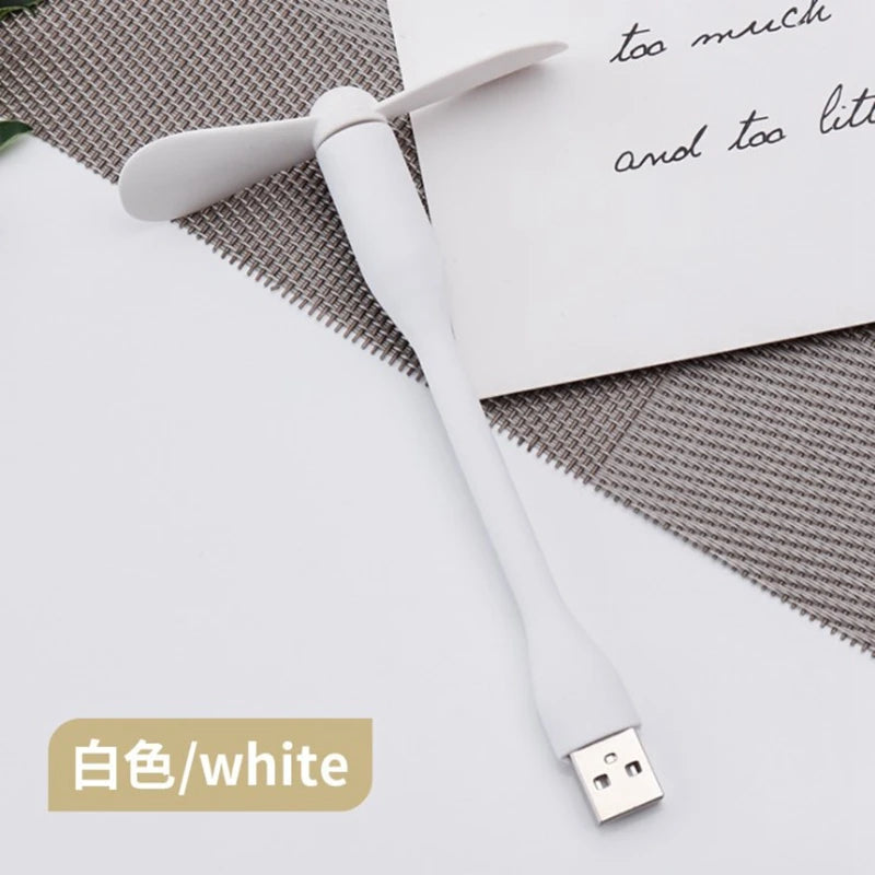 Mini USB Fan Flexible Bendable Cooling Fan For Power Bank Laptop PC AC Charger Portable Hand Fan Computer Summer Gadget