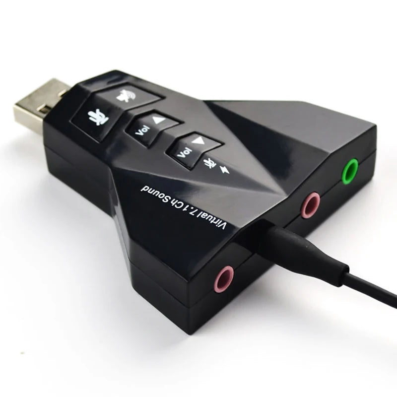 USB Virtual 7.1 Independent Sound Card Airplane shaped Sound Card Computer Driver Free External Desktop Laptop
