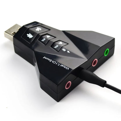 USB Virtual 7.1 Independent Sound Card Airplane shaped Sound Card Computer Driver Free External Desktop Laptop
