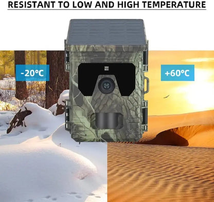 50MP 4K Solar Panel Hunting Camera Infrared Night Vision Monitoring Wildlife Trap Trail Camera Video Photo Recorder Cam