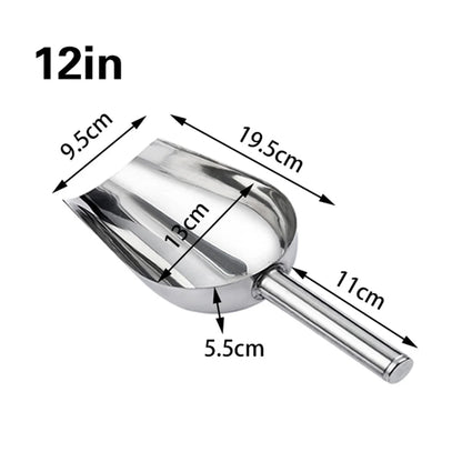 High-Quality Stainless Steel Ice Scoop Food Flour Sugar Scoop Popcorn Coffee Beans Tools Ice Scooper Shovel