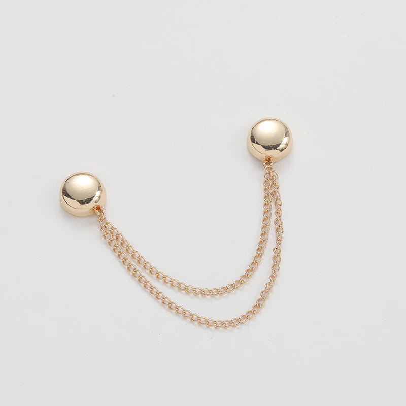 1PC Magnetic Clothing Clip with Decorative Chain, Multi-Function Scarf Shawl Cuff Fastener for Modesty & Style