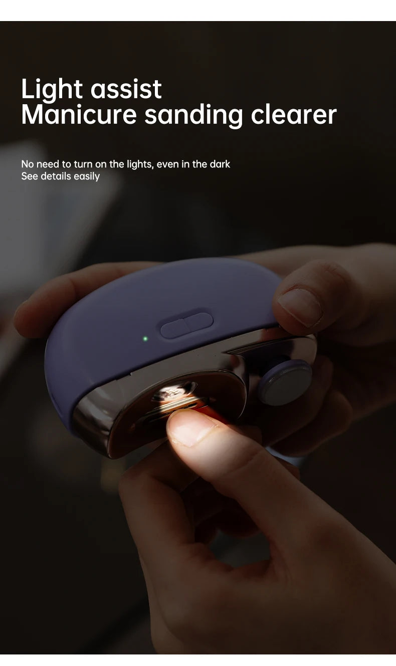 HOMEFISH Electric Nail Clipper 2 in 1 Grinding Polishing Multifunctional Portable Automatic Manicure Grinder