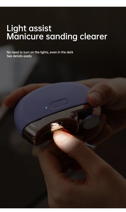 HOMEFISH Electric Nail Clipper 2 in 1 Grinding Polishing Multifunctional Portable Automatic Manicure Grinder