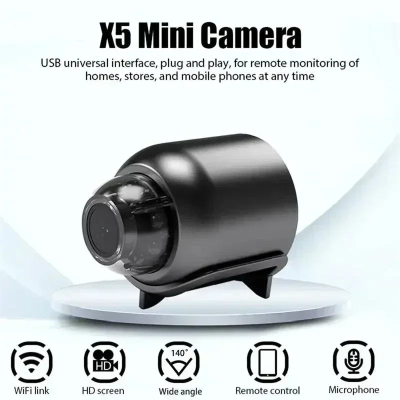 X5 Mini Camera 1080P Clear Night Vision Lightweight Portable Premium Cams Motion Detection Wireless WiFi Surveillance Cam 2026