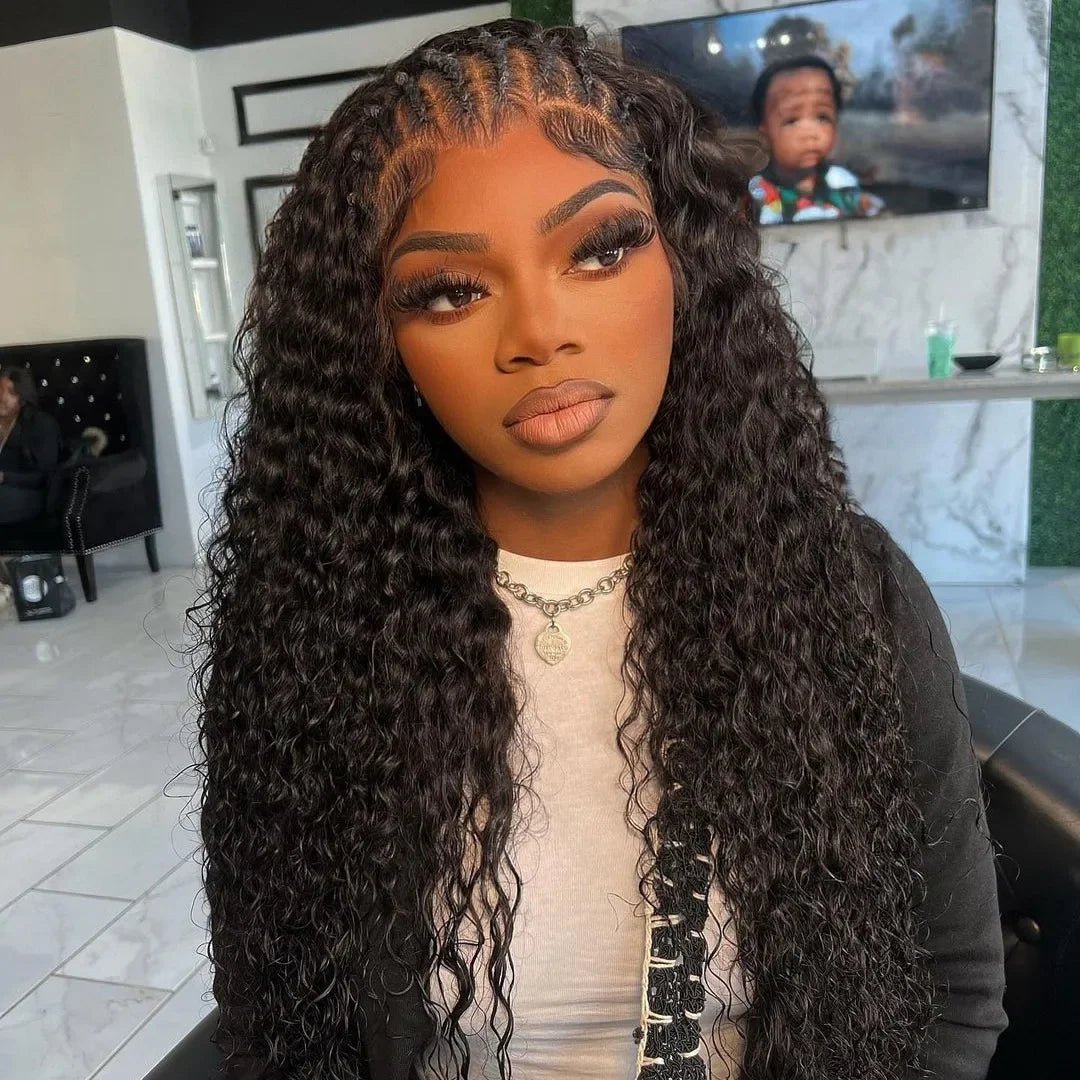 40 46 Inch 13x4 13x6 HD Deep Wave Lace Frontal Wig Brazilian Loose Water Curly Lace Front Human Hair Wigs For Women 300% Density