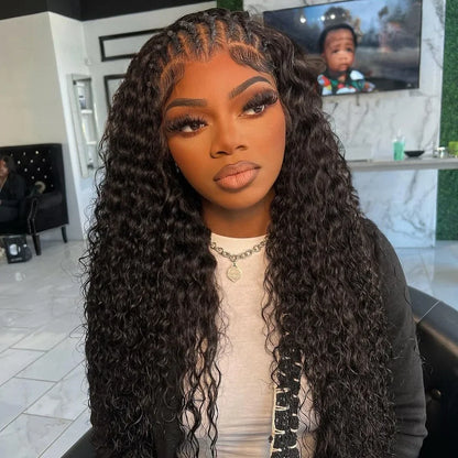 40 46 Inch 13x4 13x6 HD Deep Wave Lace Frontal Wig Brazilian Loose Water Curly Lace Front Human Hair Wigs For Women 300% Density