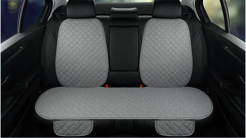 Universal Car Seat Cover Protector Linen Front Rear Back Flax Summer Cushion Pad Mat Sedan Suv Pick-up Car Interior Accessories